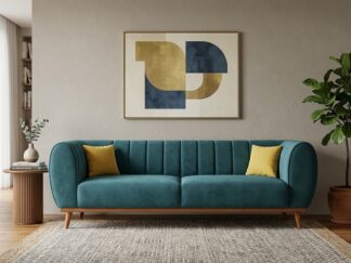 Modern Velvet 3-Seater Sofa