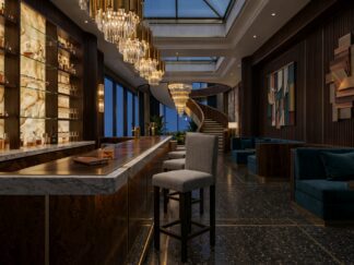 Regalia Corduroy Sky Luxury Bar Setup