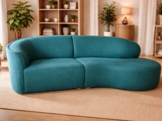 Modern Curved Teal Designer Sofa